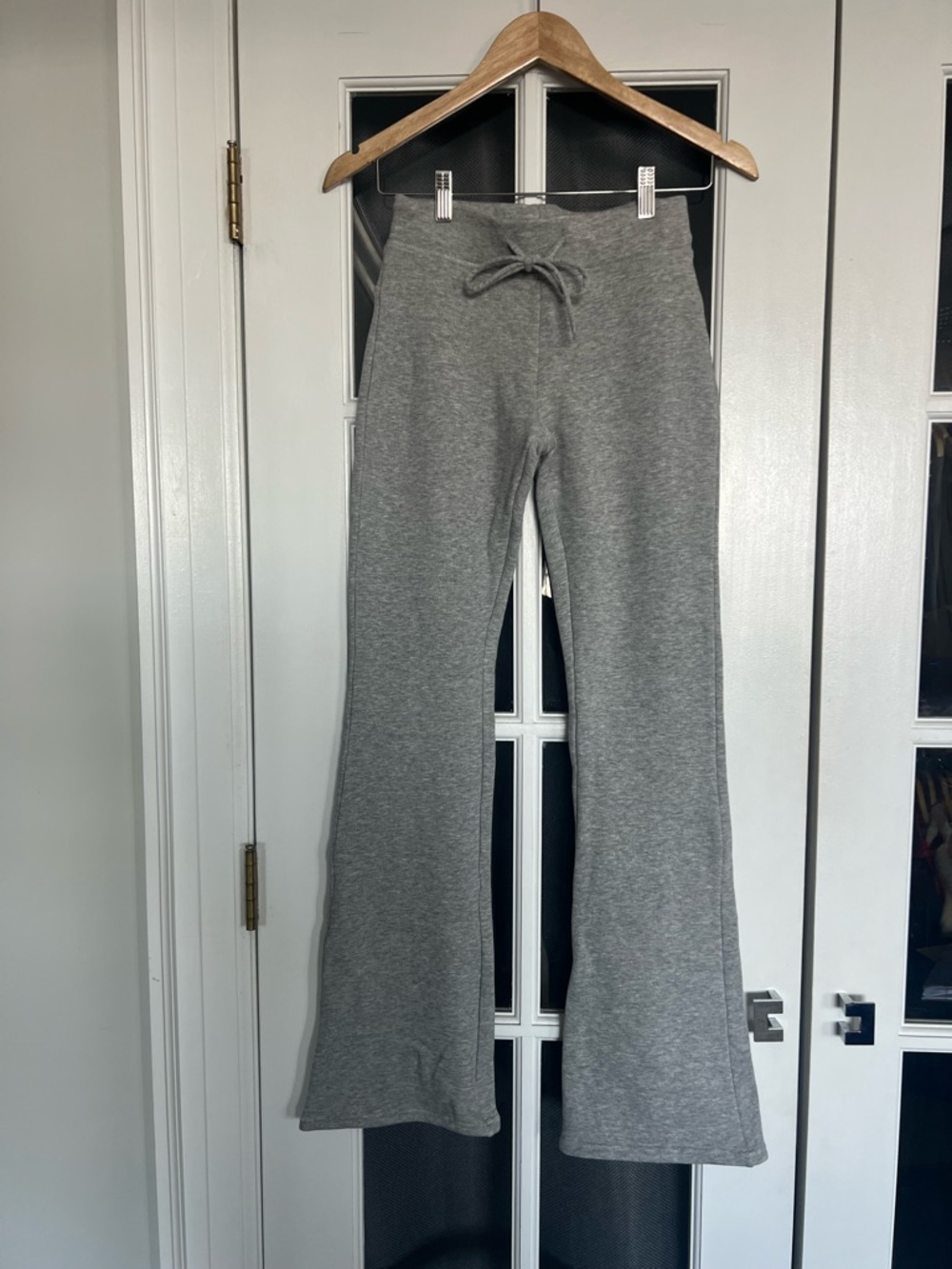 Zara Gray Flared Drawstring Track Pants